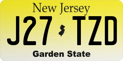 NJ license plate J27TZD