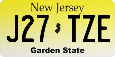 NJ license plate J27TZE