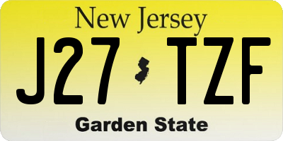 NJ license plate J27TZF