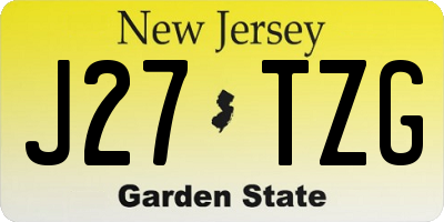 NJ license plate J27TZG