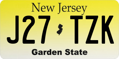 NJ license plate J27TZK