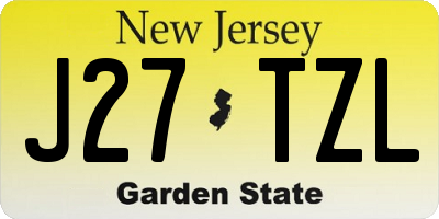 NJ license plate J27TZL