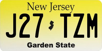 NJ license plate J27TZM