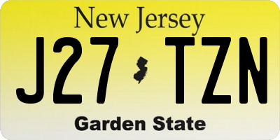 NJ license plate J27TZN