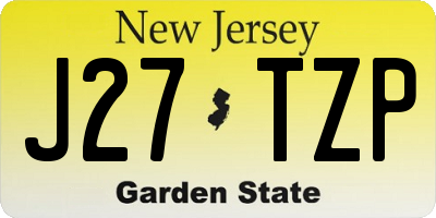 NJ license plate J27TZP