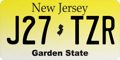 NJ license plate J27TZR
