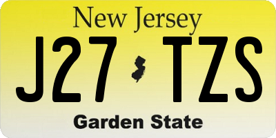 NJ license plate J27TZS