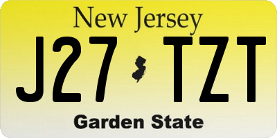 NJ license plate J27TZT