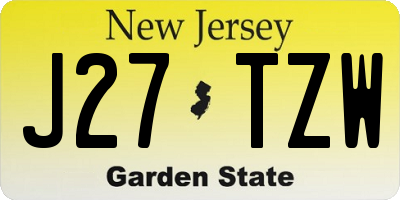 NJ license plate J27TZW