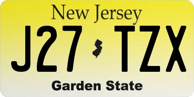 NJ license plate J27TZX