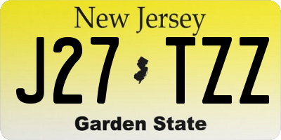 NJ license plate J27TZZ
