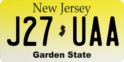 NJ license plate J27UAA