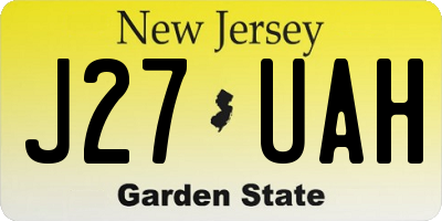 NJ license plate J27UAH