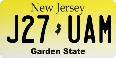 NJ license plate J27UAM
