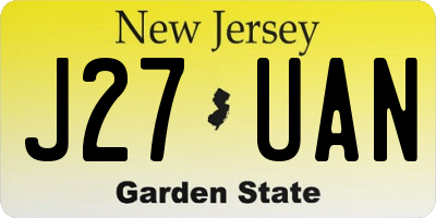 NJ license plate J27UAN