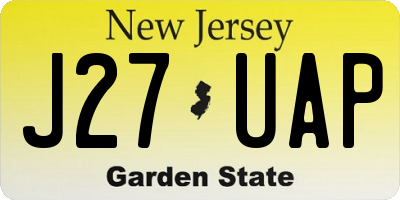 NJ license plate J27UAP