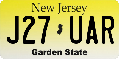 NJ license plate J27UAR