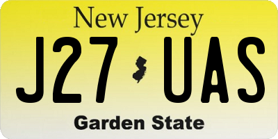 NJ license plate J27UAS