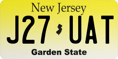 NJ license plate J27UAT