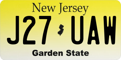 NJ license plate J27UAW