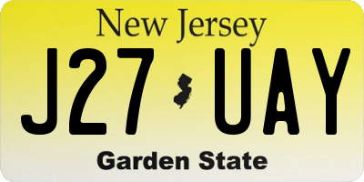 NJ license plate J27UAY