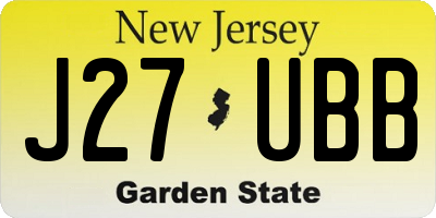 NJ license plate J27UBB