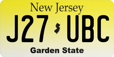 NJ license plate J27UBC