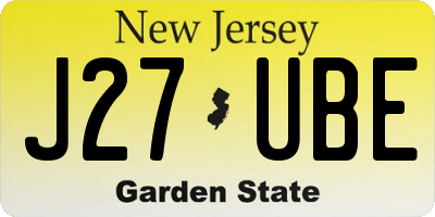 NJ license plate J27UBE