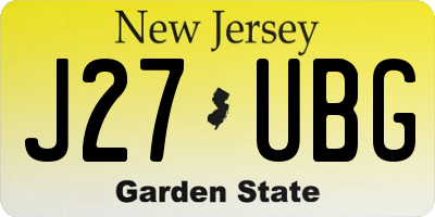 NJ license plate J27UBG
