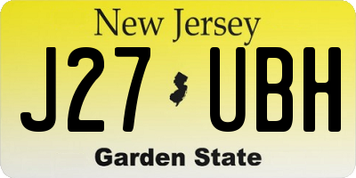 NJ license plate J27UBH