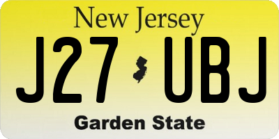 NJ license plate J27UBJ