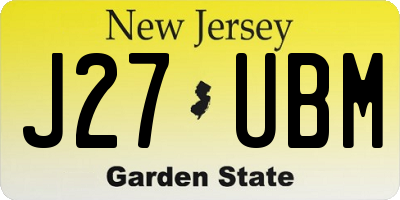 NJ license plate J27UBM