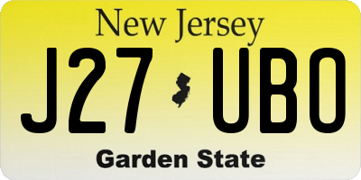 NJ license plate J27UBO