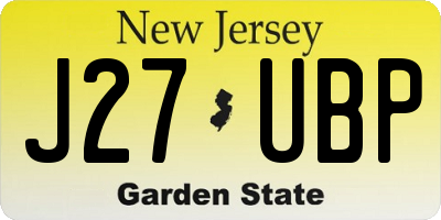NJ license plate J27UBP