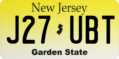 NJ license plate J27UBT