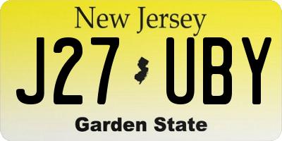 NJ license plate J27UBY