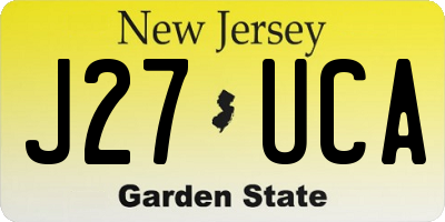NJ license plate J27UCA