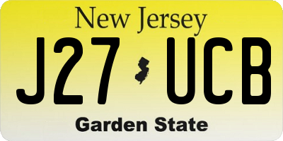 NJ license plate J27UCB