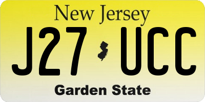 NJ license plate J27UCC