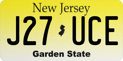 NJ license plate J27UCE