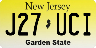 NJ license plate J27UCI