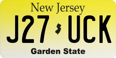 NJ license plate J27UCK