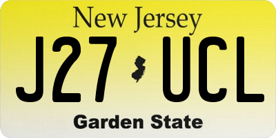 NJ license plate J27UCL