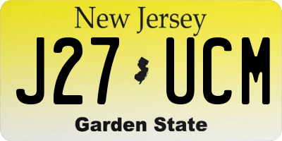 NJ license plate J27UCM