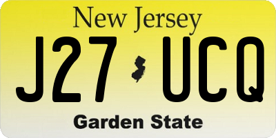 NJ license plate J27UCQ