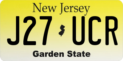 NJ license plate J27UCR