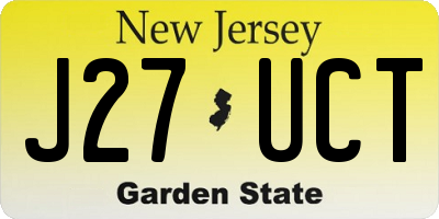 NJ license plate J27UCT