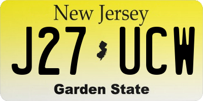 NJ license plate J27UCW