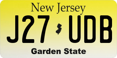 NJ license plate J27UDB