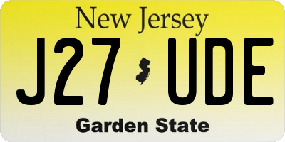 NJ license plate J27UDE